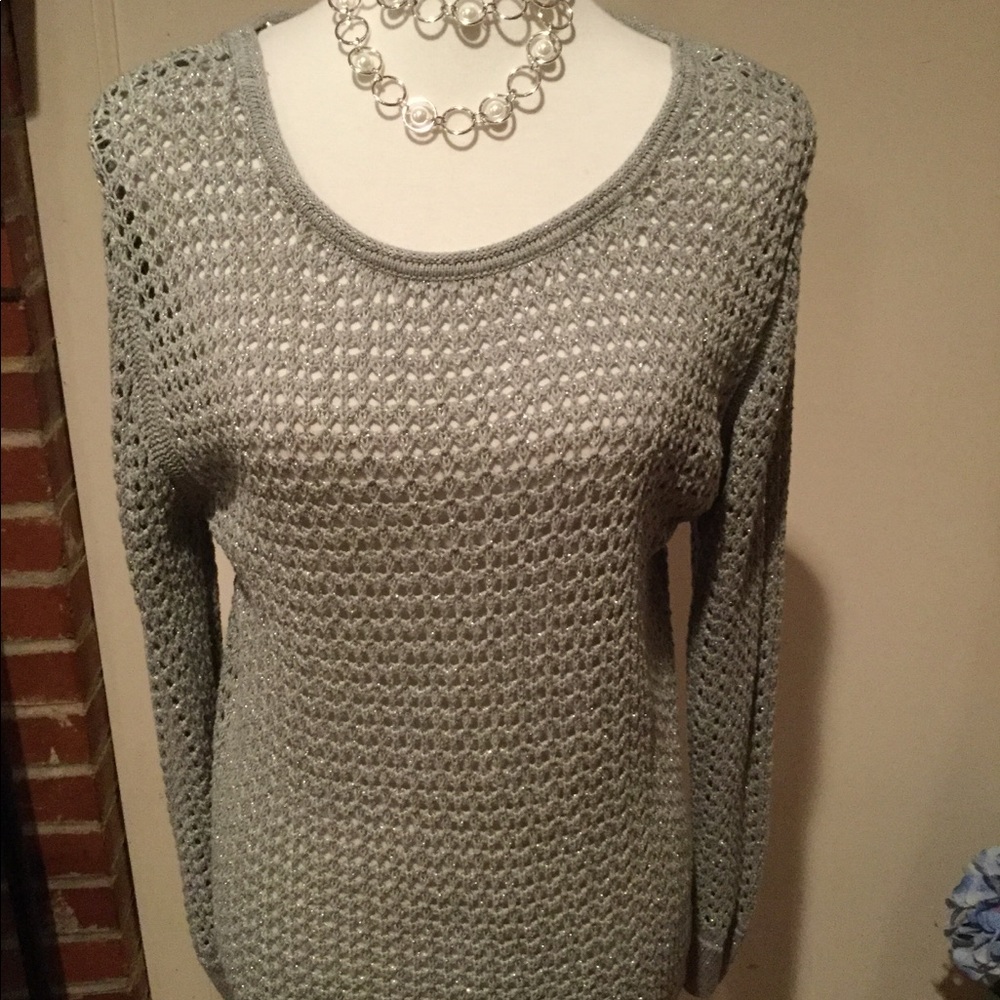 Gap Open Weave Sweater with Silver Sparkle